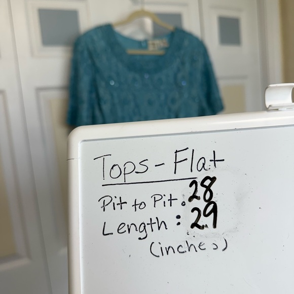 NWT Candlelight & Champagne Turquoise‎ Beaded Short Sleeved Blouse Plus Size 24W - Picture 10 of 10